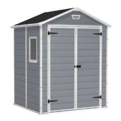 Keter Manor Outdoor Apex Garden Storage Shed, 6 X 5 Feet - Grey