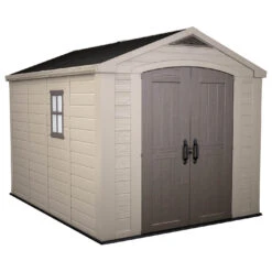 Keter Factor Outdoor Apex Garden Storage Shed 8 X 11 Feet - Beige