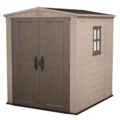 Keter Factor Outdoor Apex Garden Storage Shed, 6 X 6 Feet - Beige