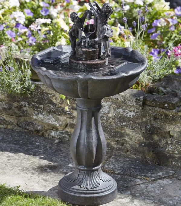 Tipping Pail Bird Solar Powered Water Feature 3 Tipping Pail Bird Solar Powered Water Feature