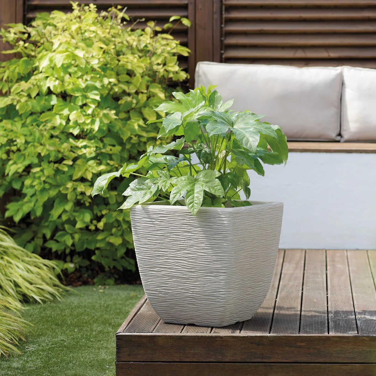 Cotswold Square Planter, Stone Grey - 32cm 5 Cotswold Square Planter, Stone Grey - 32cm - Image 3
