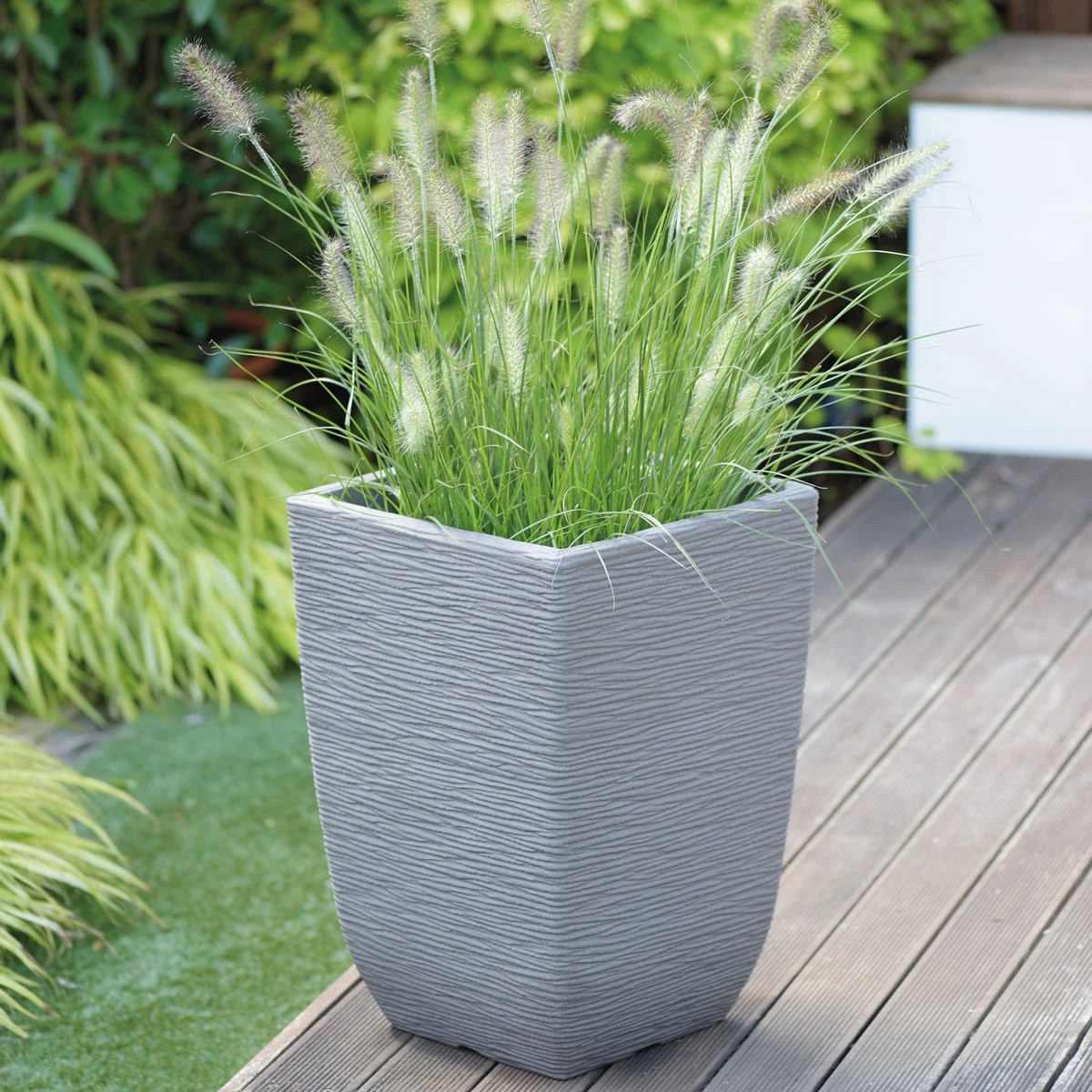 Cotswold Tall Square Planter - 33cm - Limescale Grey 4 Cotswold Tall Square Planter - 33cm - Limescale Grey - Image 2