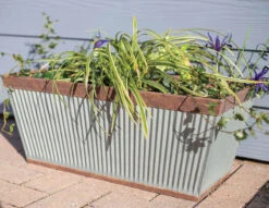 Kelkay Plant Avenue Urban Collection Irondale Trough In Silver -Green Garden World 90300 life giant