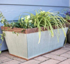 Kelkay Plant Avenue Urban Collection Irondale Trough In Silver -Green Garden World 90300 lifestyle 2 giant