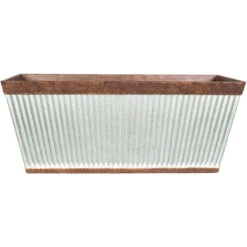 Kelkay Plant Avenue Urban Collection Irondale Trough In Silver -Green Garden World 90300 studio giant