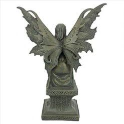 Celtic Fairy's Perilous Perch Garden Ornament By Design Toscano -Green Garden World CL5047 back