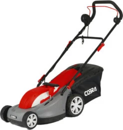 Cobra 15" Electric Lawnmower With Rear Roller -Green Garden World COGTRM38 angle large