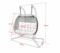 Eleanor Folding Double Hanging Egg Chair Cocoon In Grey -Green Garden World Eleanor Double