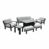 Hartman Apollo Adjustable Lounge Set In Carbon/Pewter -Green Garden World L Apollo adjustable lounge carbon pewter