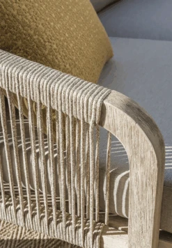 Kettler Cora Rope 3-Seater Garden Sofa -Green Garden World L Kettler Cora 3 seat rope sofa detailing