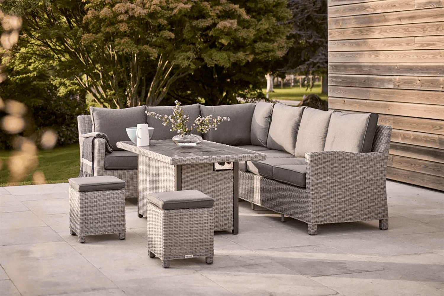 Kettler Palma Right Hand Corner Sofa With Fire Pit - Whitewash 4 Kettler Palma Right Hand Corner Sofa With Fire Pit - Whitewash - Image 2