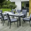 Hartman Vienna 8 Seat Rectangular Dining Set In Xerix / Slate -Green Garden World L Vienna 8 seater