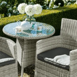 Hartman Westbury Bistro Set In Ash / Slate -Green Garden World L Westbury bistro table ash slate