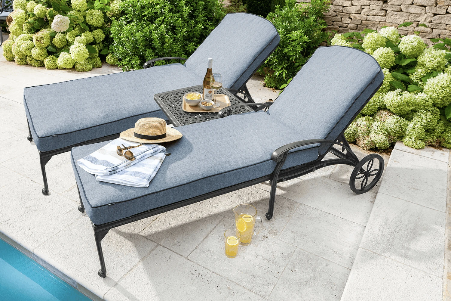 Hartman Amalfi Lounger Duet Set In Antique Grey / Platinum 3 Hartman Amalfi Lounger Duet Set In Antique Grey / Platinum