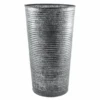 Ribbed Galvanised Vase 1 Ribbed Galvanised Vase -Green Garden World L galvanised ribbed vase