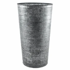 Ribbed Galvanised Vase