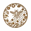 Rusty Metal Honeycomb Bee Wall Hanging Plaque - 60cm Diameter 1 Rusty Metal Honeycomb Bee Wall Hanging Plaque - 60cm Diameter -Green Garden World L rustic metal bee wall hanging 60cm