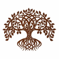 Rustic Twisting Tree Wall Art Plaque Screen 65cm