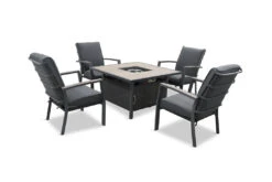 LG Monza Relaxer Set With Gas Firepit Table -Green Garden World L1 MNZ SET15