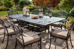 Hartman Amalfi 8 Seat Rectangular Dining Set In Bronze / Amber -Green Garden World L1 hartman amalfi 8 seat rectangular dining set bronze amber