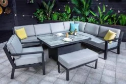 Hartman Apollo Rectangular Corner Sofa Set In Carbon/Pewter -Green Garden World L1 hartman apollo rectangular corner sofa carbon pewter