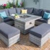 Hartman Heritage Grand Square Corner Sofa Set With Gas Fire Pit Table In Ash / Slate 1 Hartman Heritage Grand Square Corner Sofa Set With Gas Fire Pit Table In Ash / Slate -Green Garden World L1 hartman heritage grand square corner sofa set gas firepit table ash