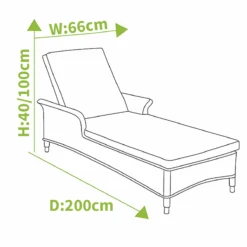 Hartman Heritage Lounger With Cushion In Beech / Dove -Green Garden World L1 hartman heritage lounger size
