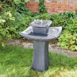 Solar Powered Water Feature - Pagoda Bird Bath