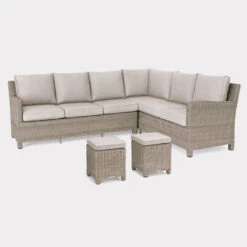 Kettler Palma Left Hand Corner Sofa With Fire Pit Table In Oyster And Stone -Green Garden World Palma20LH20No20Table os1400