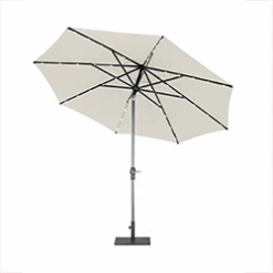 Kettler 3.0m Wind Up Parasol With Tilt, Natural Canopy And LED Lights