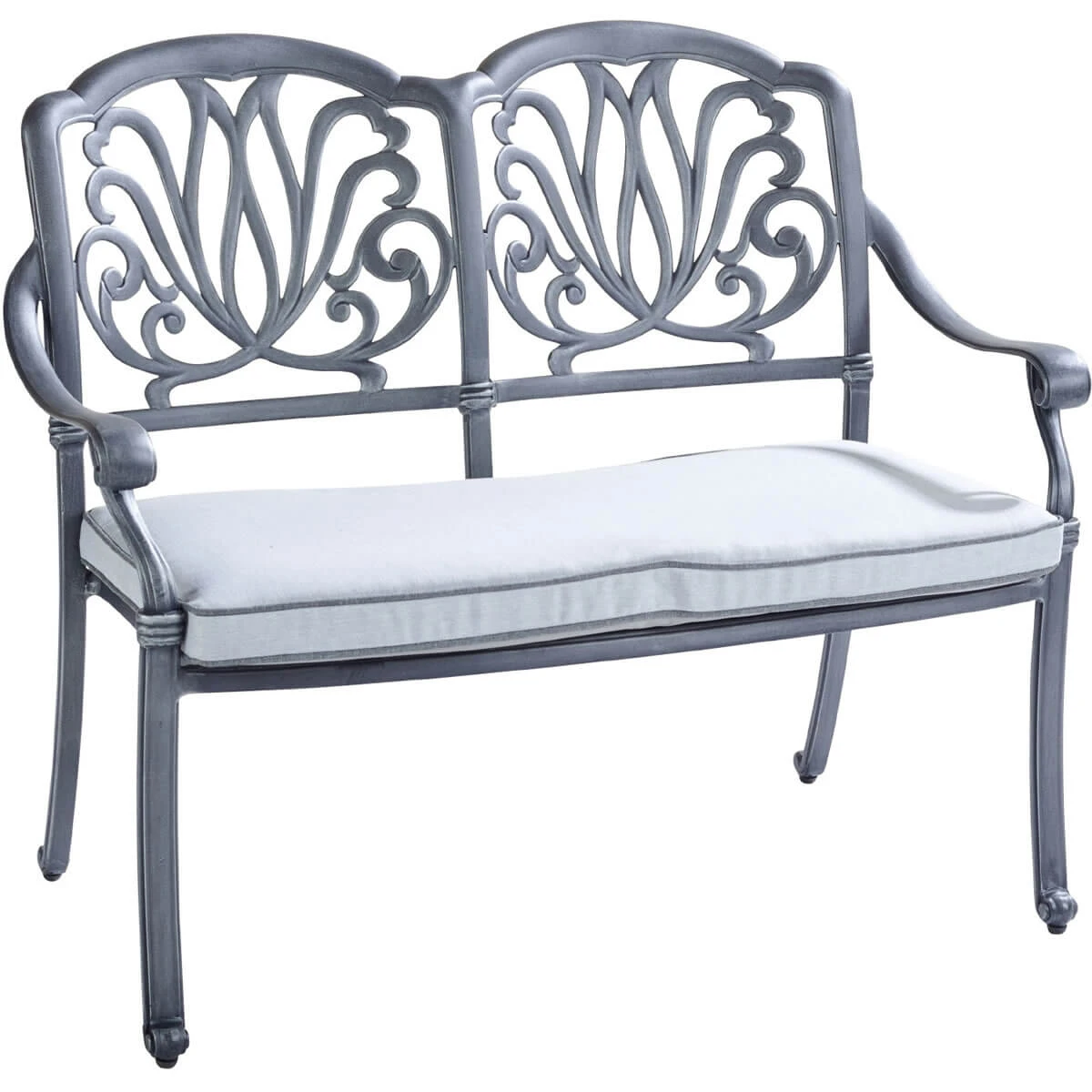 Hartman Amalfi 2 Seater Bench In Antique Grey / Platinum 4 Hartman Amalfi 2 Seater Bench In Antique Grey / Platinum - Image 2