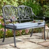 Hartman Amalfi 2 Seater Bench In Antique Grey / Platinum