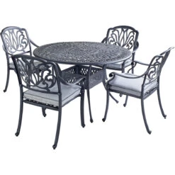 Hartman Amalfi Round 4 Seater Set In Antique Grey / Platinum 7 Hartman Amalfi Round 4 Seater Set In Antique Grey / Platinum -Green Garden World amalfi antique grey round set studio