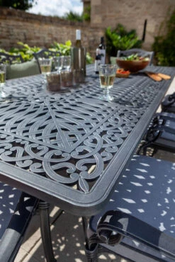 Hartman Capri 8 Seat Rectangular Dining Set In Antique Grey/Platinum -Green Garden World capri antique rect detail giant