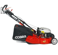 Cobra 46cm Self Propelled Petrol Mower, Rear Roller, Electric Start -Green Garden World cobra RM46SPCE side giant