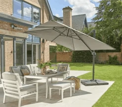 Norfolk Leisure Royce Executive Standard Square 3m Cantilever Parasol - Soft Grey