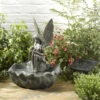 Solar Powered Fairy Leaf Fountain -Green Garden World fairy leaf giant