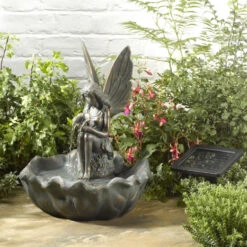 Solar Powered Fairy Leaf Fountain