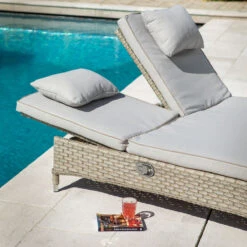 Hartman Heritage Double Lounger With Cushion In Beech / Dove -Green Garden World heritage double lounger beech detail giant