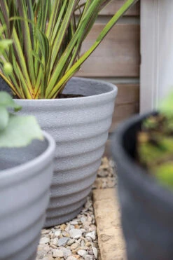 Kelkay Plant Avenue Stone Collection Large Hudson Pot In Grey -Green Garden World hudson grey life 3 giant