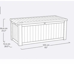 Keter Rockwood Storage Box - Anthracite -Green Garden World keter rockwood dims