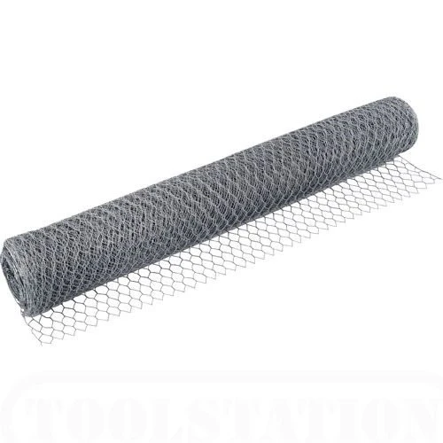 25m Long, 90cm Tall Roll Of Galvanised Chicken Wire Mesh - 50mm Mesh Size 3 25m Long, 90cm Tall Roll Of Galvanised Chicken Wire Mesh - 50mm Mesh Size
