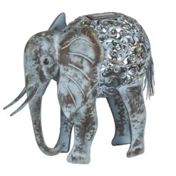 Metal Silhouette Elephant - Solar Powered
