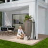 Garantia 2in1 Water Collector, 300 Litres, With Plant Cup In Taupe -Green Garden World l 2in1 taupe