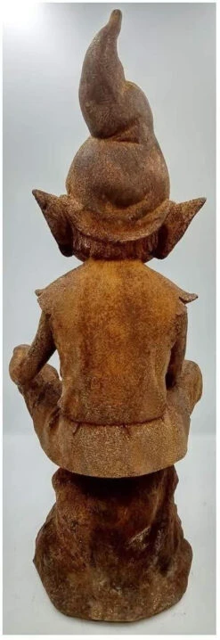 Pixie Perching On A Stone Garden Ornament - Cold Cast Iron -Green Garden World l 518U0uAshOL. AC SL1020 1