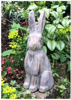 Medium Hare Garden Sculpture - Stone Effect