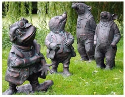 Wind In The Willows Garden Sculptures: Toad, Ratty , Mole And Badger