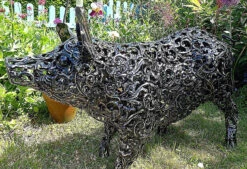 Big Pig Decorative Filigree Metal Ornament, 60 X 90cm -Green Garden World l AN179 4