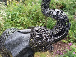 Standing Filigree Metal Elephant Sculpture Garden Ornament - 1.2m (4ft) -Green Garden World l AN181 5