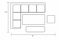 Hartman Apollo Rectangular Corner Sofa Set In Carbon/Pewter -Green Garden World l Apollo rec dimensions